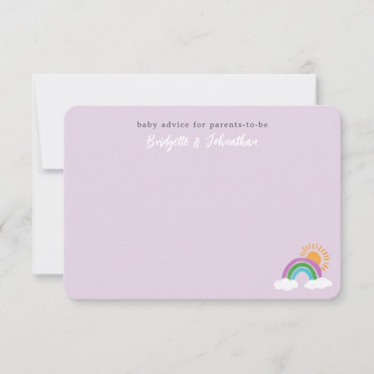 Paarse  regenboogzonnescherm (Dusty Baby) RSVP Kaartje (Voorkant)