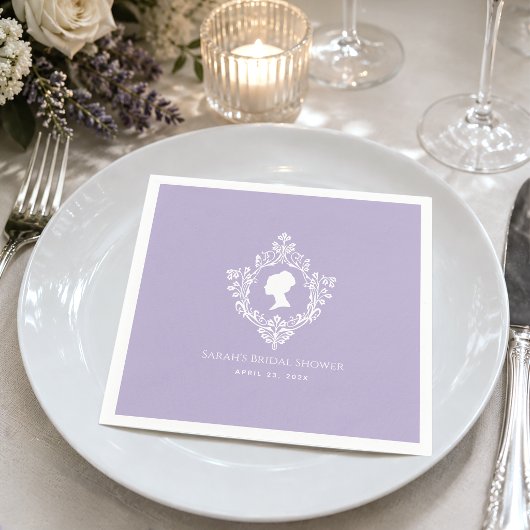 Paarse Regency Bruidsfeest Vintage Dame Lavendel Servet