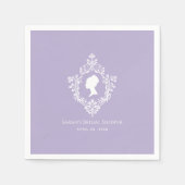 Paarse Regency Bruidsfeest Vintage Dame Lavendel Servet (Voorkant)