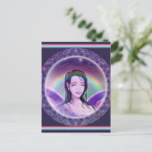 Paarse Regenfee Ansichtkaart Briefkaart (Staand voorkant)