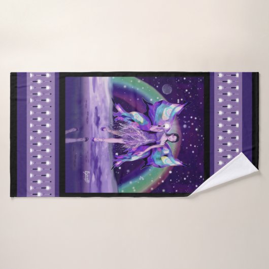 Paarse Regenfee Badhanddoek (Badhanddoek)