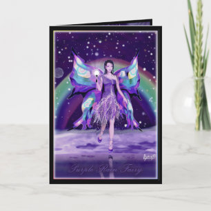 Paarse regenfee Birthday-kaart Kaart