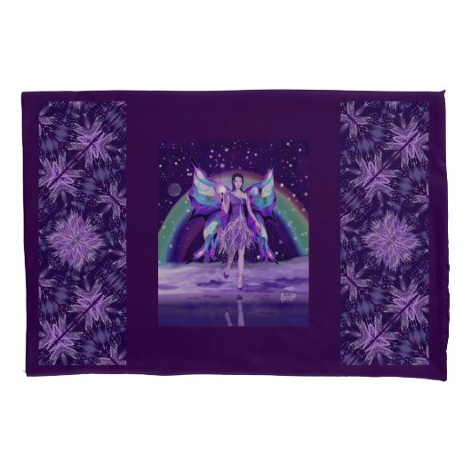 Paarse Regenfee Kussensloop (Voorkant)