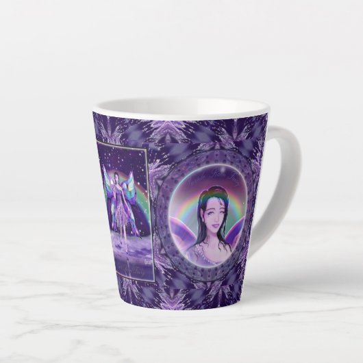 Paarse Regenfee Latte Mok (Rechterhoek)