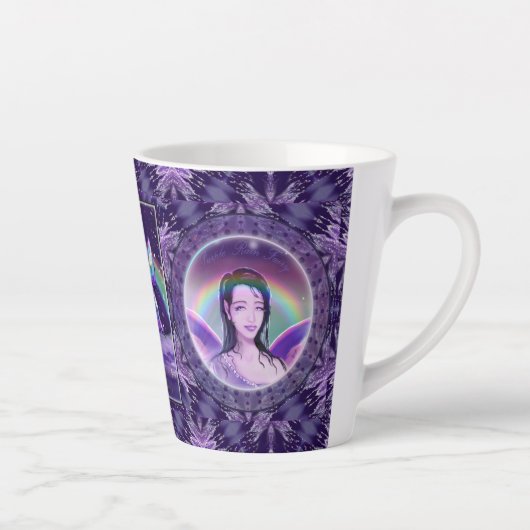 Paarse Regenfee Latte Mok (Rechts)