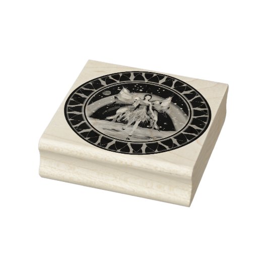 Paarse regenfee rubberstempel (Stempel)