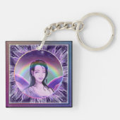 Paarse regenfee-sleutelhanger sleutelhanger (Achterkant)
