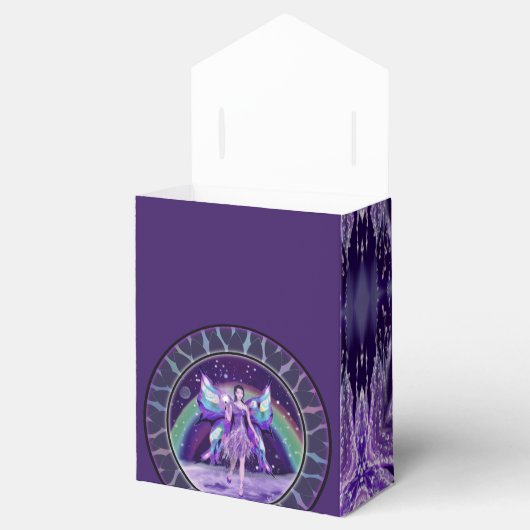 Paarse regenfegel bedankdoosjes (Geopend)