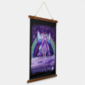 Paarse regenfegel hangend wandkleed (Gebogen)