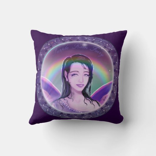 Paarse regenfegel kussen (Achterkant)