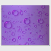 Paarse regenval druppelt patroon cadeaupapier (Vlak)