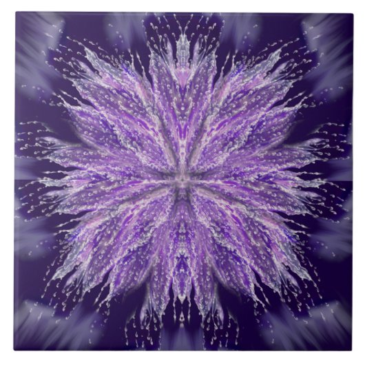 Paarse regenval Melkkeramische Tegel Tegeltje (Voorkant)