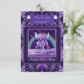 Paarse regenwang bedankkaart (Staand voorkant)