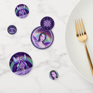 Paarse regenwang confetti