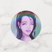 Paarse regenwang confetti (Kleine voorkant)