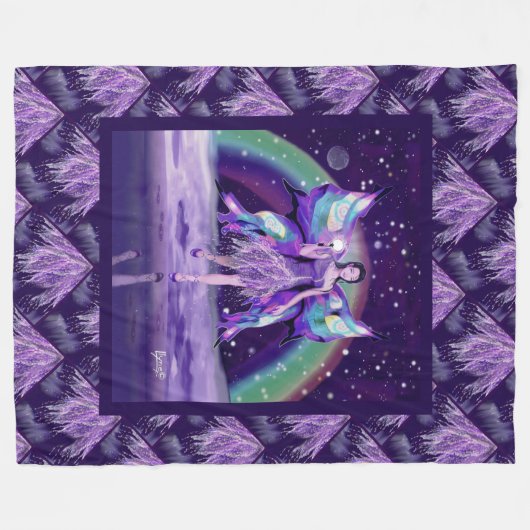 Paarse regenwang fleece deken (Voorkant (Horizontaal))
