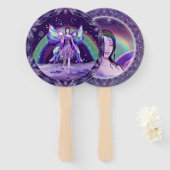 Paarse regenwang handwaaier (Voorkant en achterkant)