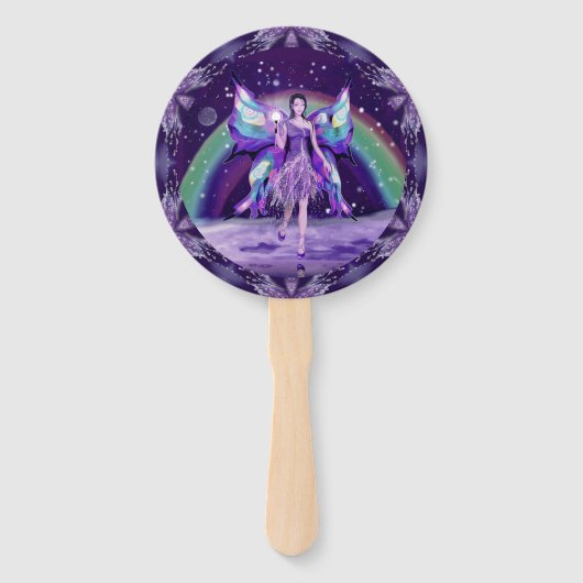 Paarse regenwang handwaaier (Voorkant)