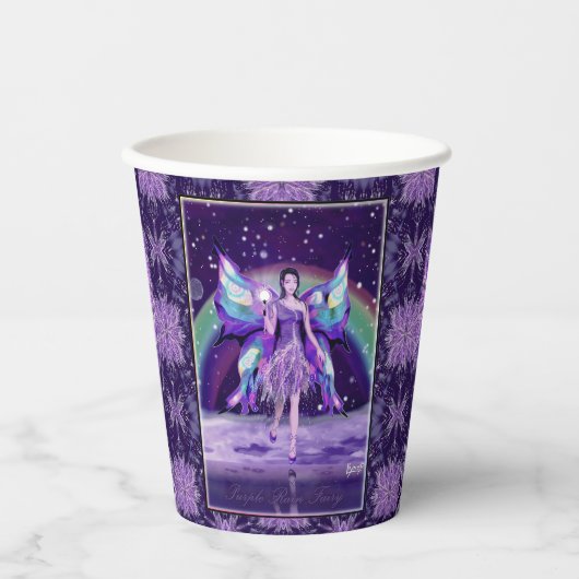 Paarse regenwang papieren bekers (Voorkant)