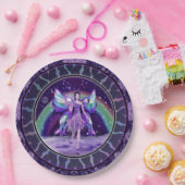 Paarse regenwang papieren bordje (Feest)