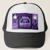 Paarse regenwang trucker pet (Voorkant)