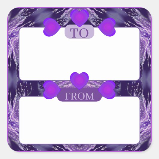 Paarse regenwang vierkante sticker (Voorkant)