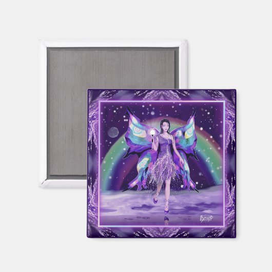 Paarse regenwangmakreel magneet (Voorkant / Achterkant)