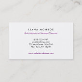 Paarse Reiki en Yoga-leraar Lotus en Chakra Visitekaartje (Achterkant)