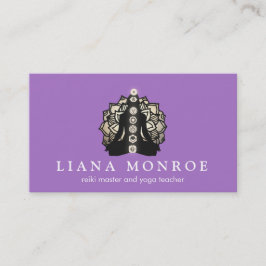 Paarse Reiki en Yoga-leraar Lotus en Chakra Visitekaartje
