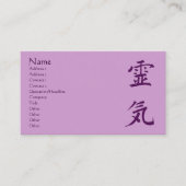 Paarse Reiki-symbool en beginselen Visitekaartje (Voorkant)