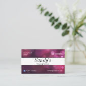 Paarse reiniging visitekaartje (Staand voorkant)