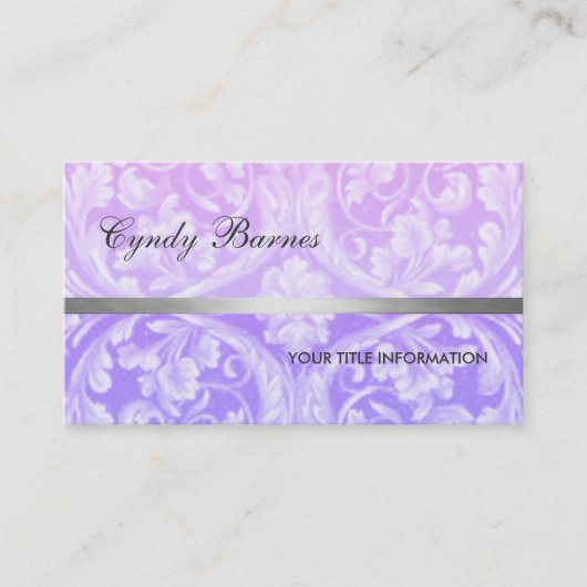 Paarse Renaissance Damask Visitekaartje (Voorkant)