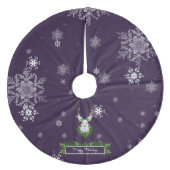 Paarse Rendier Boomrok Fleece Kerstboom Rok (Voorkant)
