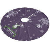 Paarse Rendier Boomrok Fleece Kerstboom Rok (Gekanteld)