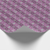 Paarse rendier hart boom moderne kerst cadeaupapier (Hoek)