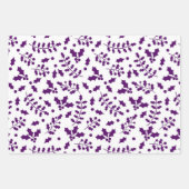 Paarse rendieren, kerstbomen en heilige patronen inpakpapier vel (Voorkant 2)