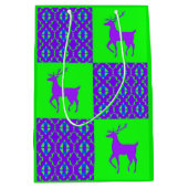 Paarse rendieren medium cadeauzakje (Voorkant)