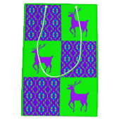 Paarse rendieren medium cadeauzakje (Achterkant)