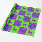 Paarse rendierKerstmis Cadeaupapier (Uitgerold)