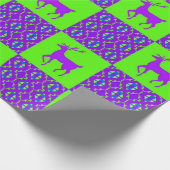 Paarse rendierKerstmis Cadeaupapier (Hoek)