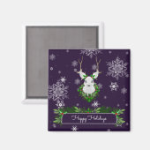 Paarse rendiermagneet magneet (Voorkant / Achterkant)