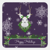 Paarse rendierSticker Vierkante Sticker (Voorkant)