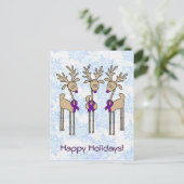 Paarse rendierziekte (Crohn & Colitis) Feestdagenkaart (Staand voorkant)