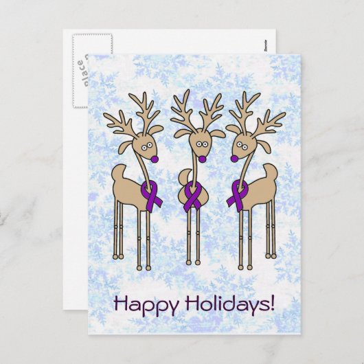 Paarse rendierziekte (Crohn & Colitis) Feestdagenkaart (Voorkant / Achterkant)
