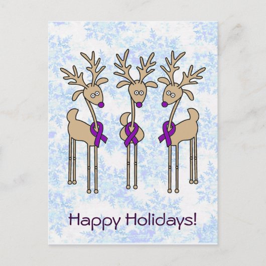 Paarse rendierziekte (Crohn & Colitis) Feestdagenkaart (Voorkant)