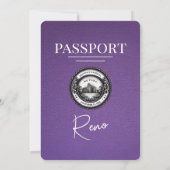 Paarse Reno Paspoort bruiloft uitnodiging (Achterkant)