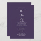 Paarse repetitie diner datum kaart (Voorkant / Achterkant)