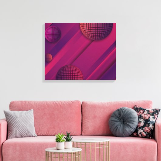 Paarse resonantie canvas afdruk (Insitu (Woonkamer))