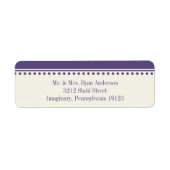 Paarse retour adreslabel, Caroline Wedding Etiket (Voorkant)