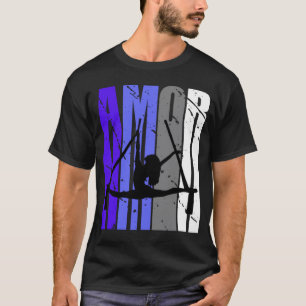 Paarse Retro Amor Air Yoga Fan Aerialist Squad Vin T-shirt